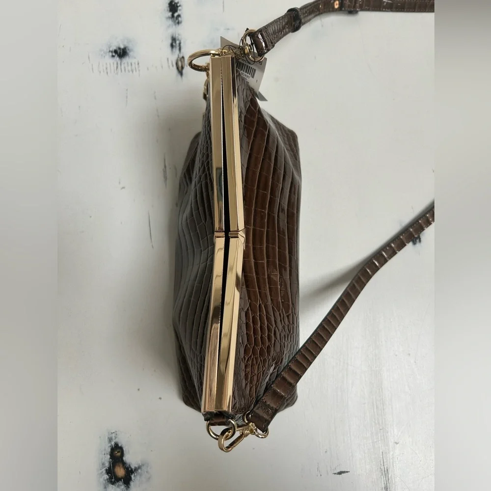 I.N.C. International Concepts Bawdii Croc-Embossed Shoulder Bag🤎🐊